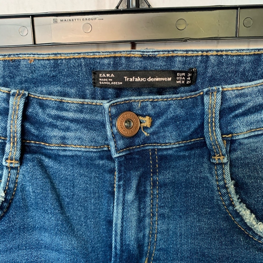 Zara Frayed Distressed Skinny Jeans Size 4 - Picture 2 of 4